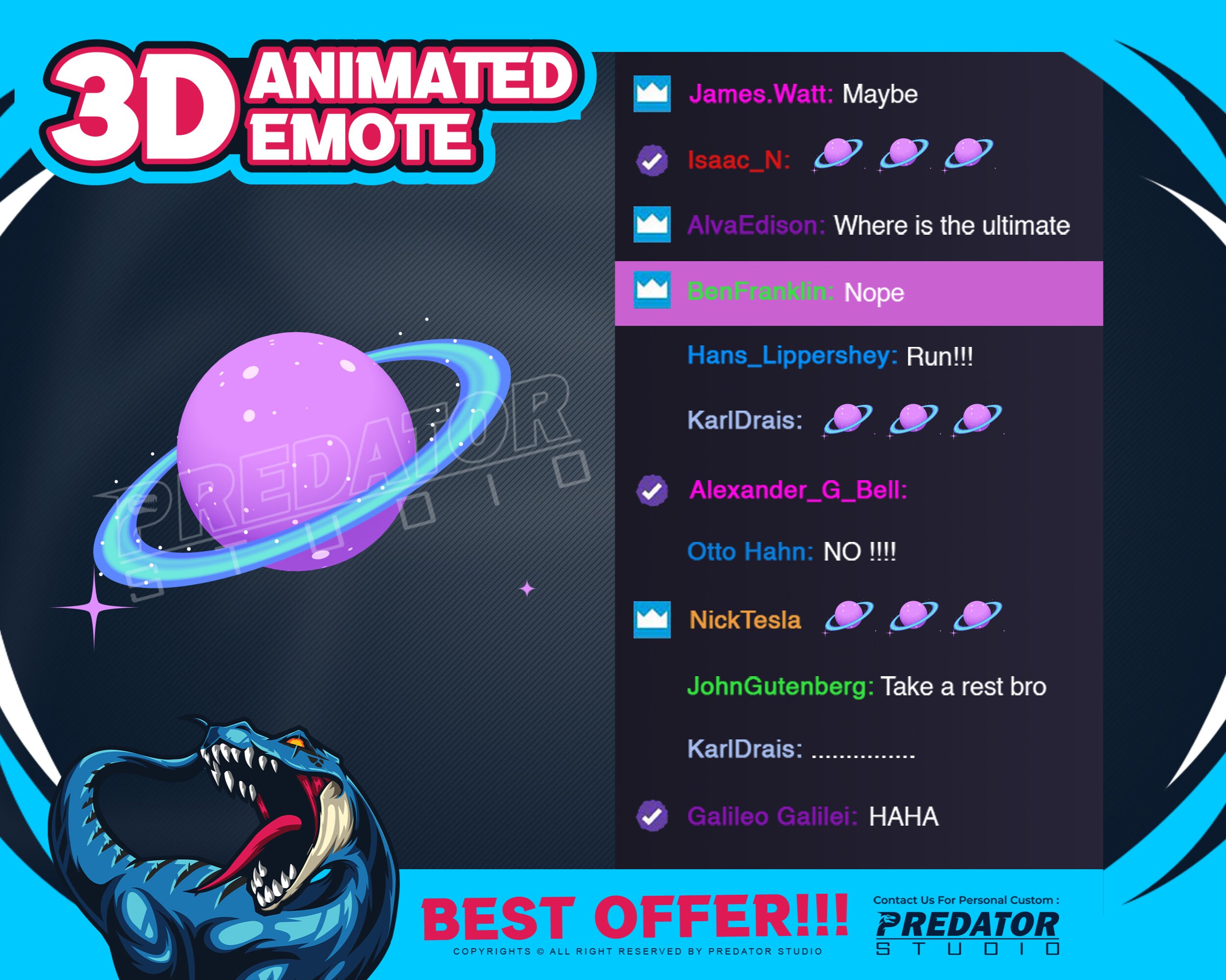 3D Planet Animated Emote: Twitch/kick Streamer Emotes (GIF/PNG) - Etsy