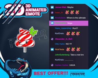 Emote Twitch animé Candy Caca : emote streamer 3D
