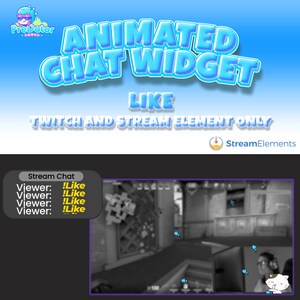 Twitch Animowany Czat Widget Lubię to, aby Twój Czat Twitch Wyróżnił Się Interaktywnie i Zabawnie - Transmisja Twitch, Elementy Transmisji, Widget