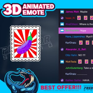 3D Animated Emote, Twitch Emote, Kick Emote, Emote Commission, Twitch Emote Pack, Cute Emotes, Discord Emotes - Stamp 3D Emote
