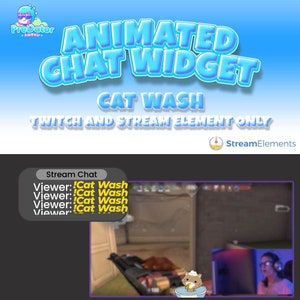 ChatWave - Real-Time Animated Chat Widget for Twitch - Cat Wash Twitch Chat Widget