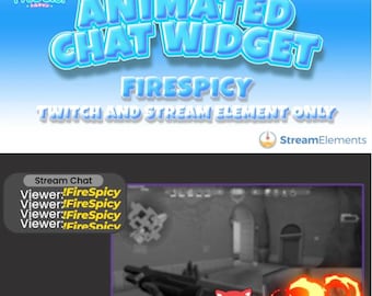 Fire Spicy Animated Chat Widget: Twitch StreamElements Overlay