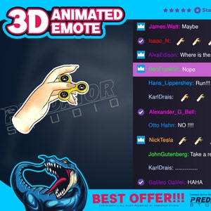 Puede incluir: Un dinosaurio de dibujos animados azul y verde con dientes y garras afiladas. El dinosaurio está en una pose de lucha. El texto "BEST OFFER!!!" está en la esquina inferior derecha de la imagen. El texto "PREDATOR STUDIO" está en la esquina inferior derecha de la imagen.