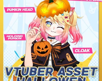 Halloween VTuber Asset Pack: Spooky Monster Props (Live2D .json & .moc3)