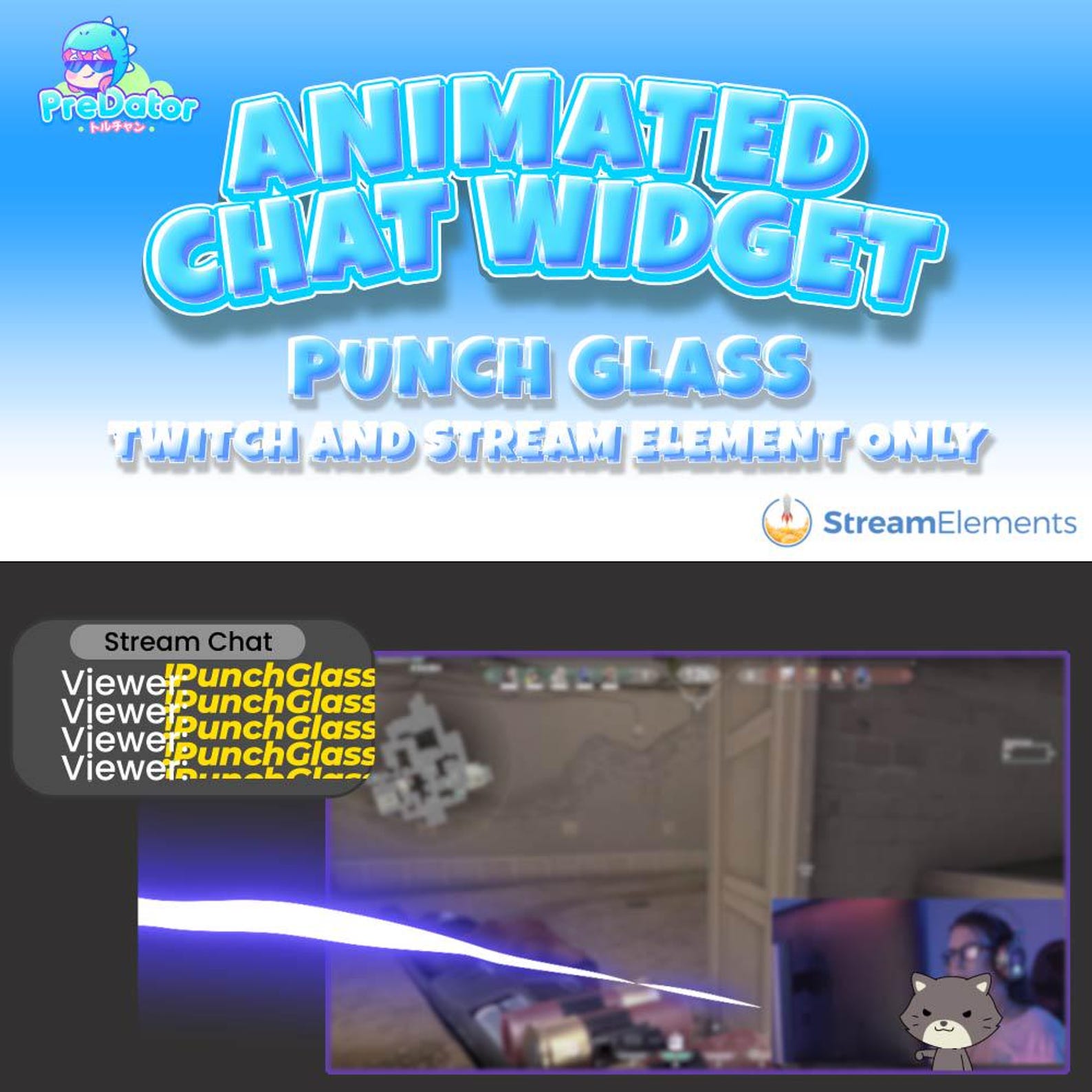 Punch Widget Animated Punch Glass Twitch Chat Widget for Streamelements - Etsy