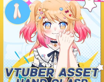 Vtuber Assets Hand Clasp for Live2D Models Gentle Holding Gesture Prop