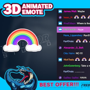 Rainbow Valentine 3D Animated Emote: Twitch/Discord Gif Emote