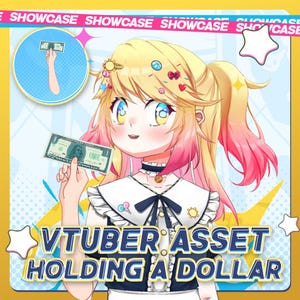 VTuber Asset | Holding a Dollar Bill Prop for Tips & Donation Reactions | Live2D Stream | Live2D Vtuber