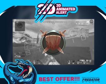 3D Animated Wooden Shield Alert: Twitch Stream Overlay
