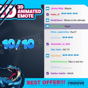 10/10 3D Animated Text Emote, Text Emote, Gif Emotes, Animated Emotes, Twitch Emotes Pack, Discord Emote, Cute Twitch Emote, Emote Text