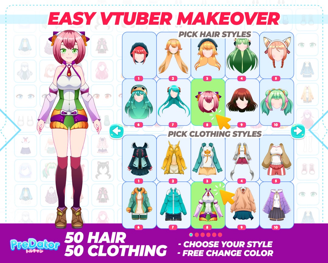 Personalized Vtuber Template Customize to Your Preferred Look and Personalized Vtuber Template Customize to Your Preferred Look and