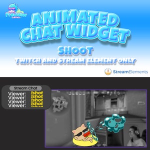 Twitch Animated Chat Widget Shoot V2 for Create a Fun and Engaging Stream Twitch - Chat Engagement, Stream Widget, Stream Elements