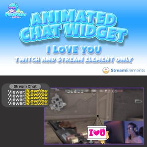 Doładuj swój czat | Animowany w czasie rzeczywistym widżet Twitch do zaangażowania | Kocham Cię widżet czatu Twitch