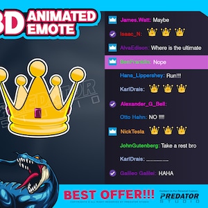Emotka animowana Crown 3D v2, Emotka Crown, Emotka, Emotka Glamour, Emotka Crown, Emotka Bit, Emotka Stream, Emotka animowana, Emotka Twitch, Emotka