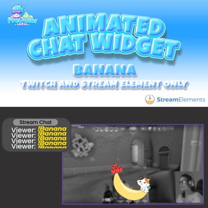 Vibrant Twitch Chat Widget - Animated Overlay for Streamers - Banana Twitch Chat Widget