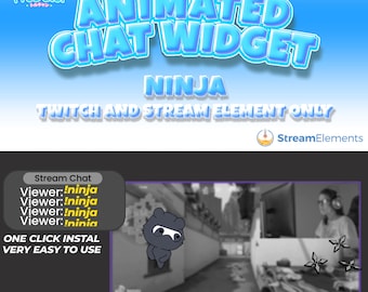 Ninja Animated Chat Widget: Interactive Twitch StreamElements Overlay