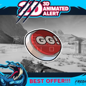 3D Animated Alert Button GG, Twitch Alert Pack, Streamlabs Alerts, Stream Alert, Animated Alerts, Alert Twitch, Text Alert, Subscriber Alert