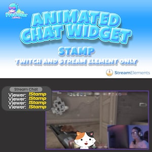 Stylish Twitch Chat Widget - Real-time Animation for Streamers - Stamp Twitch Chat Widget