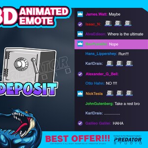 Schließfach 3D Animiertes Emote, Bank Emote, Twitch Emote, Animiertes Emote, Gaming Emote, Stream Emote, Bit Emote, Emote Provision, Emote