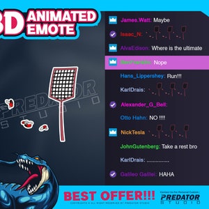 Fly Smack 3D Animated Emote, Animal Emote, Kick Emote, Emotes, Emote Commission, Game Emote, Hype Emote, Kawaii Emote, Cartoon Emote