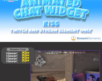 Animated Kiss Twitch Chat Widget: Customizable StreamElements Overlay
