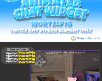 Animated Twitch Chat Widget: Wortel Pig Stream Overlay (StreamElements)