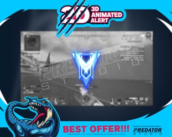 3D Animierte Blaue Flagge Warnung: Twitch Overlay