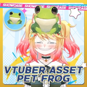 VTuber Asset Pet Frog | Live2D Companion for Streamers | Vtuber Accessories | Live2D Animal | Vtuber Live2D