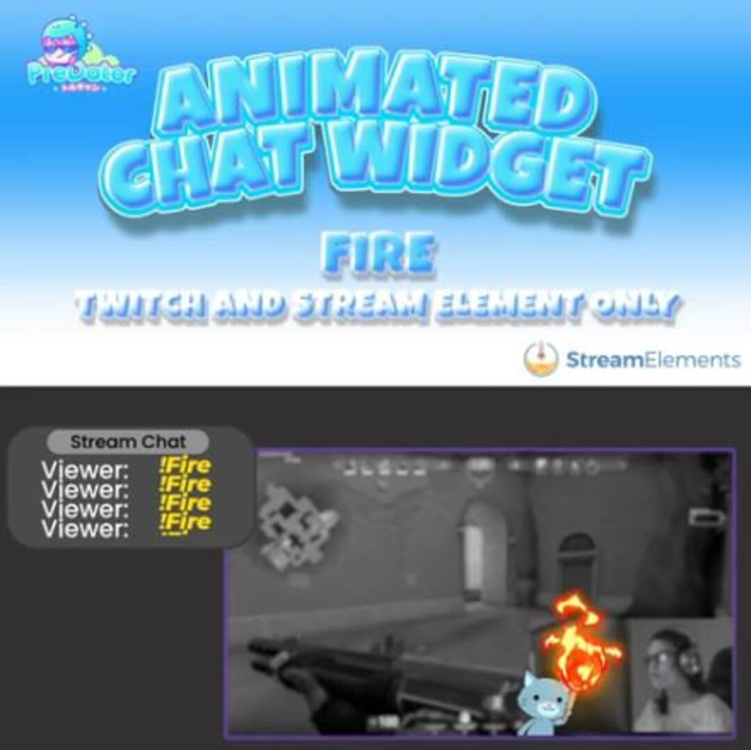 Animated Fire Twitch Chat Widget - Streamelements - Etsy