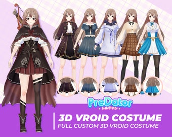 Custom Cute 3D VRoid Clothing Design | VTuber Streamers | VRoid Clothing | Clothes Design | VTuber Outfit | VRoid | Virtual Wardrobe