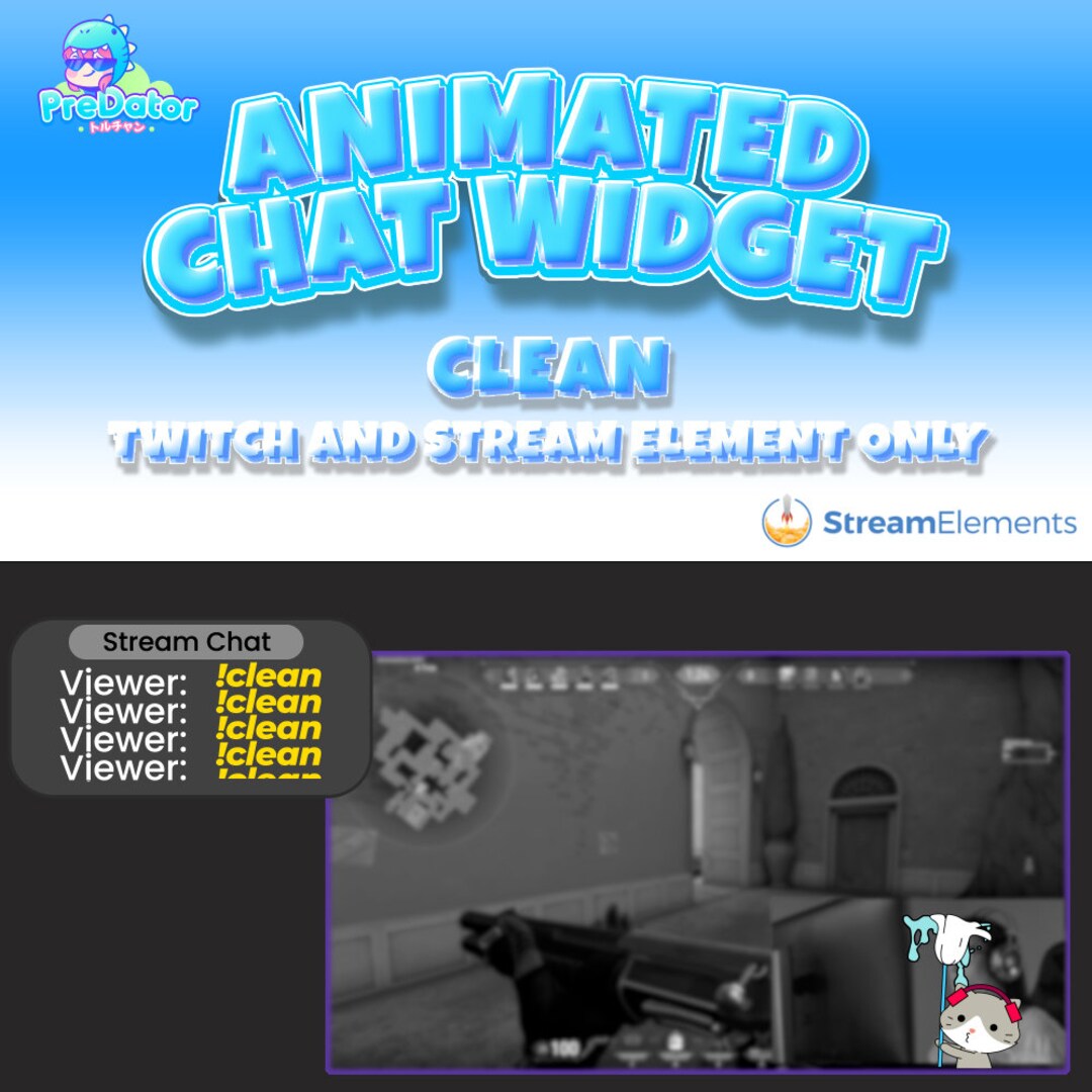 Animated Twitch Chat Widget: Clean Stream Elements Overlay - Etsy