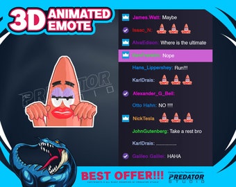 Emote animé 3D pour les ongles et les cils : emotes pour streamer Twitch/Kick (GIF/PNG)