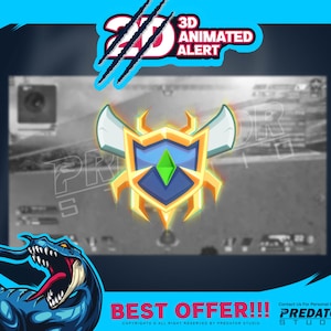 3D Animated Alert Shield, Alert Twitch, Donation Alert, Stream Alerts, Animated Alerts, Follower Alert, Twitch Alert, Streaming Alert, Alert