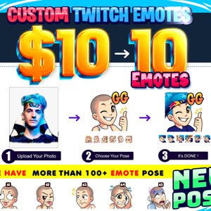 High-Quality Generated Custom Twitch Emotes for Your Twitch Stream.