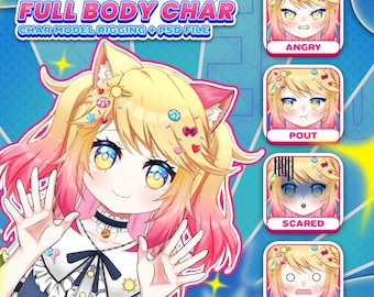 Modèle VTuber Live2D personnalisé : avatar d'anime truqué sur tout le corps