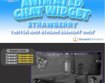 Widget de discussion Twitch animé Fraise : superposition StreamElements