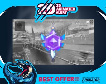 Alerta de Twitch de Blue Diamond animada en 3D: Superposición de transmisión