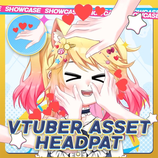 VTuber Asset Headpat Hand | Live2D Asset for VTuber Model | Streamer Asset | VTuber Love Gesture | VTuber Hand Pose