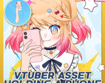 VTuber Asset: Holding Phone Pose for Live2D Model