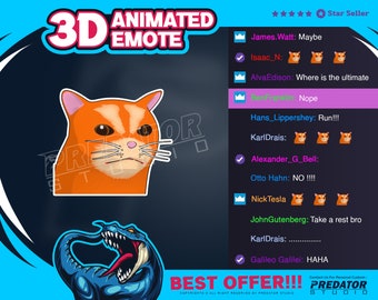 Charming Cat 3D Animated Emote – Streamer Twitch, Discord, Kick