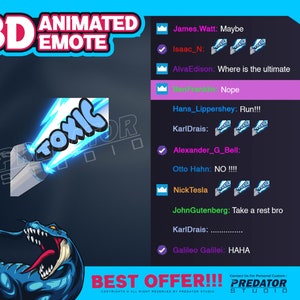 Hydrate 3D Animated Emote, Emote Twitch, Kick Emote, Text Emotes, Emote Commission, Gif Emotes, Twitch Emote Pack, Cartoon Emote