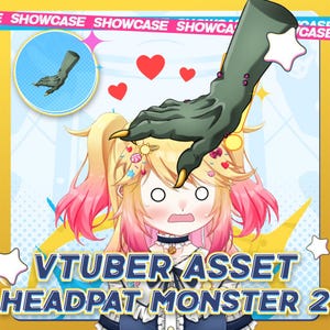 Vtuber Assets Head Pat Monster 02 for Live2D Model | Funny Hand Animation Add-On | Fantasy Vtuber | Vtuber Reaction | Live2d Asset