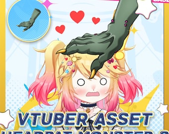 Live2D Vtuber Head Pat Monster Asset : animation de main drôle