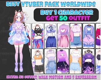 Pack d'adoption du modèle Vtuber Live2D : 50 tenues, 7 expressions, mouvement de la marche