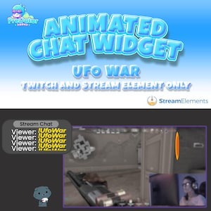 Premium Twitch Chat Widget | Customizable Animated Overlay for Streamers | Ufo War Twitch Chat Widget