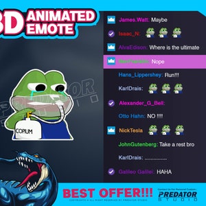 Copium 3D Animated Emote, Kick Emote, Emotes Commission, Streamer Emotes, Twitch Bit Emotes, Gif Emotes, Twitch Emote