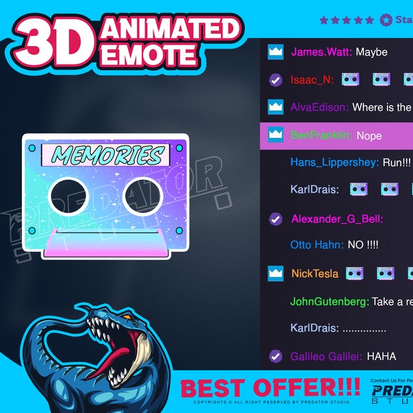 Nostalgic Memories 3D Animated Emote for Twitch - Cute Emotes, Kick Emote, Twitch Sub Emotes, Game Emote, Emote Commission, Discord Emotes