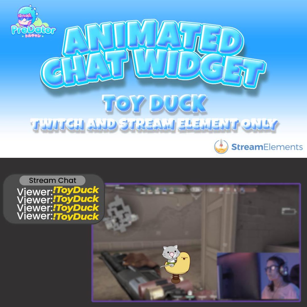 Toy Duck Animated Chat Widget: Twitch Streamelements Overlay (GIF) - Etsy