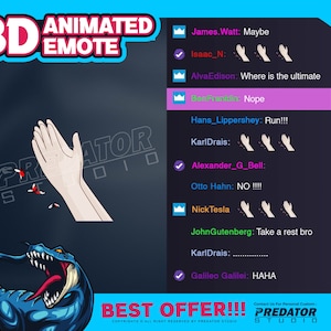 Flay clap 3D Animated Emote, Kick Emote, Animated Emotes, Emotes, Emote Commission, Gif Emotes, Game Emote, Cartoon Emotes, Cute Emotes