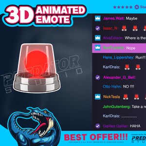 Red Light Animated Emote: 3D Streamer Emote (GIF & PNG)